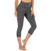IUGA High Waisted Yoga Pants for Women with Pockets Capri Leggings for Women Workout Leggings for Women Yoga Capris(Space Dye Gray)