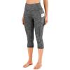 IUGA High Waisted Yoga Pants for Women with Pockets Capri Leggings for Women Workout Leggings for Women Yoga Capris(Space Dye Gray)