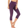 IUGA High Waisted Yoga Pants for Women with Pockets Capri Leggings for Women Workout Leggings for Women Yoga Capris(Space Dye Purple)