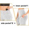 IUGA High Waisted Yoga Pants for Women with Pockets Capri Leggings for Women Workout Leggings for Women Yoga Capris(Space Dye White)