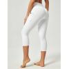 IUGA High Waisted Yoga Pants for Women with Pockets Capri Leggings for Women Workout Leggings for Women Yoga Capris(White)