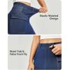 IUGA Jean Skirts for Women Denim High Stretch Cargo Skirt with Shorts Denim Skort Mini Jean Skort Y2k Skirt with Pockets(Dark Blue)