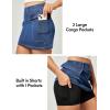 IUGA Jean Skirts for Women Denim High Stretch Cargo Skirt with Shorts Denim Skort Mini Jean Skort Y2k Skirt with Pockets(Light Blue)