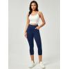 IUGA Jeggings for Women Pull On Capri Jeans Stretchy Jean Capris High Waisted Denim Capri Leggings Casual Pants with Pockets(Dark Blue)