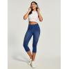 IUGA Jeggings for Women Pull On Capri Jeans Stretchy Jean Capris High Waisted Denim Capri Leggings Casual Pants with Pockets(Light Blue Monkey Wash)