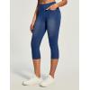 IUGA Jeggings for Women Pull On Capri Jeans Stretchy Jean Capris High Waisted Denim Capri Leggings Casual Pants with Pockets(Light Blue Monkey Wash)