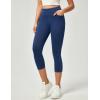 IUGA Jeggings for Women Pull On Capri Jeans Stretchy Jean Capris High Waisted Denim Capri Leggings Casual Pants with Pockets(Stormy Blue)