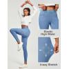 IUGA Jeggings for Women Tummy Control Stretchy Jeans for Women High Waisted Pull on Skinny Jean Leggings with Pockets Trendy(Baby Blue)