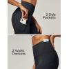 IUGA Leggings with Pockets for Women High Waisted Yoga Pants Women Tummy Control Workout Compression Running Leggings(Black)