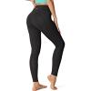 IUGA Leggings with Pockets for Women High Waisted Yoga Pants Women Tummy Control Workout Compression Running Leggings(Charcoal)