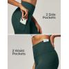IUGA Leggings with Pockets for Women High Waisted Yoga Pants Women Tummy Control Workout Compression Running Leggings(Dark Green)