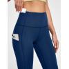 IUGA Leggings with Pockets for Women High Waisted Yoga Pants Women Tummy Control Workout Compression Running Leggings(Matte Blue)