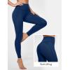 IUGA Leggings with Pockets for Women High Waisted Yoga Pants Women Tummy Control Workout Compression Running Leggings(Matte Blue)
