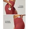 IUGA Leggings with Pockets for Women High Waisted Yoga Pants Women Tummy Control Workout Compression Running Leggings(Red Orange)