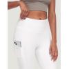IUGA Leggings with Pockets for Women High Waisted Yoga Pants Women Tummy Control Workout Compression Running Leggings(White)