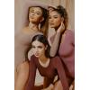 IUGA Long Sleeve Bodysuits for Women Crew Neck Body suit Women’s Slimming Basic Tummy Control Bodysuit Tops(Brownie)