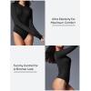 IUGA Long Sleeve Bodysuits for Women Crew Neck Body suit Women’s Slimming Basic Tummy Control Bodysuit Tops(Fleece Lined Black)