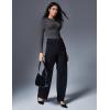 IUGA Long Sleeve Bodysuits for Women Crew Neck Body suit Women’s Slimming Basic Tummy Control Bodysuit Tops(Fleece Lined Grey)