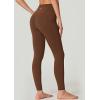 IUGA No Front Seam Leggings with Pockets for Women Buttery Soft Tummy Control Workout Leggings High Waisted Yoga Pants(Brown)
