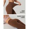 IUGA No Front Seam Leggings with Pockets for Women Buttery Soft Tummy Control Workout Leggings High Waisted Yoga Pants(Brown)