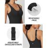 IUGA One Piece Jumpsuits for Women Tummy Control Workout Jumpsuits Athletic Romper with Built-in Bra Pockets(Black)