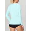 IUGA Rash Guard for Women UPF 50+ SPF UV Protection Long Sleeve Workout Tops with Pockets Dry Fit Hiking Swim Shirt(Basic Shirts-pale Turquoise)