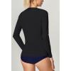 IUGA Rash Guard for Women UPF 50+ SPF UV Protection Long Sleeve Workout Tops with Pockets Dry Fit Hiking Swim Shirt(Black-1)