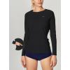 IUGA Rash Guard for Women UPF 50+ SPF UV Protection Long Sleeve Workout Tops with Pockets Dry Fit Hiking Swim Shirt(Black-1)
