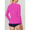 IUGA Rash Guard for Women UPF 50+ SPF UV Protection Long Sleeve Workout Tops with Pockets Dry Fit Hiking Swim Shirt(Magnolia Pink)