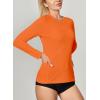 IUGA Rash Guard for Women UPF 50+ SPF UV Protection Long Sleeve Workout Tops with Pockets Dry Fit Hiking Swim Shirt(Orange)