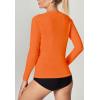 IUGA Rash Guard for Women UPF 50+ SPF UV Protection Long Sleeve Workout Tops with Pockets Dry Fit Hiking Swim Shirt(Orange)