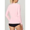IUGA Rash Guard for Women UPF 50+ SPF UV Protection Long Sleeve Workout Tops with Pockets Dry Fit Hiking Swim Shirt(Pink)
