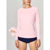 IUGA Rash Guard for Women UPF 50+ SPF UV Protection Long Sleeve Workout Tops with Pockets Dry Fit Hiking Swim Shirt(Pink)