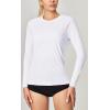 IUGA Rash Guard for Women UPF 50+ SPF UV Protection Long Sleeve Workout Tops with Pockets Dry Fit Hiking Swim Shirt(White)