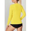 IUGA Rash Guard for Women UPF 50+ SPF UV Protection Long Sleeve Workout Tops with Pockets Dry Fit Hiking Swim Shirt(Yellow)