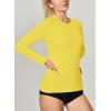 IUGA Rash Guard for Women UPF 50+ SPF UV Protection Long Sleeve Workout Tops with Pockets Dry Fit Hiking Swim Shirt(Yellow)
