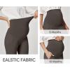 IUGA Soft Maternity Pants with Pockets Maternity Leggings for Work Pregnancy Stretchy Maternity Clothes Over The Belly(Coffee)