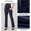 IUGA Soft Maternity Pants with Pockets Maternity Leggings for Work Pregnancy Stretchy Maternity Clothes Over The Belly(Dark Blue)