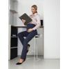 IUGA Soft Maternity Pants with Pockets Maternity Leggings for Work Pregnancy Stretchy Maternity Clothes Over The Belly(Dark Blue)