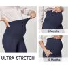 IUGA Soft Maternity Pants with Pockets Maternity Leggings for Work Pregnancy Stretchy Maternity Clothes Over The Belly(Dark Blue)