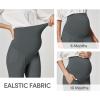 IUGA Soft Maternity Pants with Pockets Maternity Leggings for Work Pregnancy Stretchy Maternity Clothes Over The Belly(Grey)