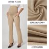 IUGA Soft Maternity Pants with Pockets Maternity Leggings for Work Pregnancy Stretchy Maternity Clothes Over The Belly(Khaki)