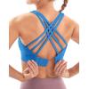 IUGA Sports Bras for Women High Support Large Bust High Impact Womens Sports Bras Strappy Padded Sports Bra(Azure)