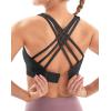 IUGA Sports Bras for Women High Support Large Bust High Impact Womens Sports Bras Strappy Padded Sports Bra(Black)
