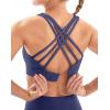 IUGA Sports Bras for Women High Support Large Bust High Impact Womens Sports Bras Strappy Padded Sports Bra(Blue)