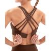 IUGA Sports Bras for Women High Support Large Bust High Impact Womens Sports Bras Strappy Padded Sports Bra(Brown)