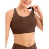 IUGA Sports Bras for Women High Support Large Bust High Impact Womens Sports Bras Strappy Padded Sports Bra(Brown)