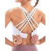 IUGA Sports Bras for Women High Support Large Bust High Impact Womens Sports Bras Strappy Padded Sports Bra(White)