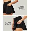 IUGA Stretchy Denim Skort V-Waist Jean Skort with Pockets High Waisted Mini Jean Skirt with Shorts Underneath(Black)