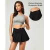 IUGA Stretchy Denim Skort V-Waist Jean Skort with Pockets High Waisted Mini Jean Skirt with Shorts Underneath(Black)